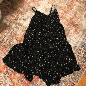 Black XS lightsleeve black print tank dress